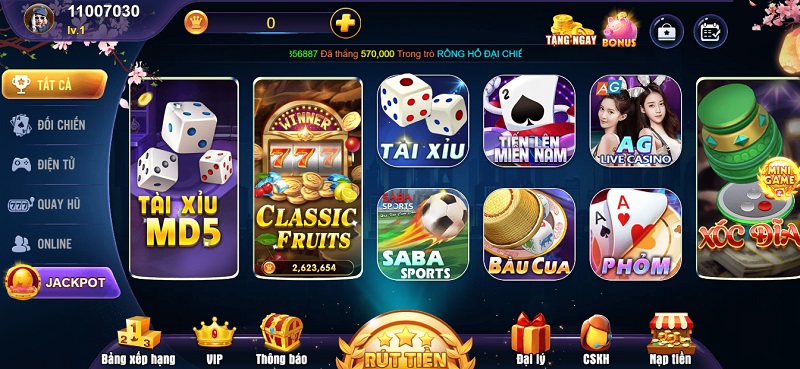 Giao diện cổng game Game Bài Đổi Thưởng hiển thị rõ nét với đồ họa đẹp mắt