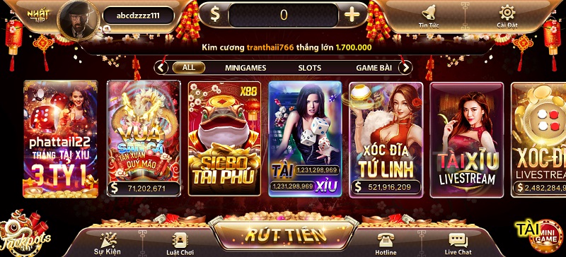 Giao diện đem lại cảm hứng chơi game bất tận của Nhatvip